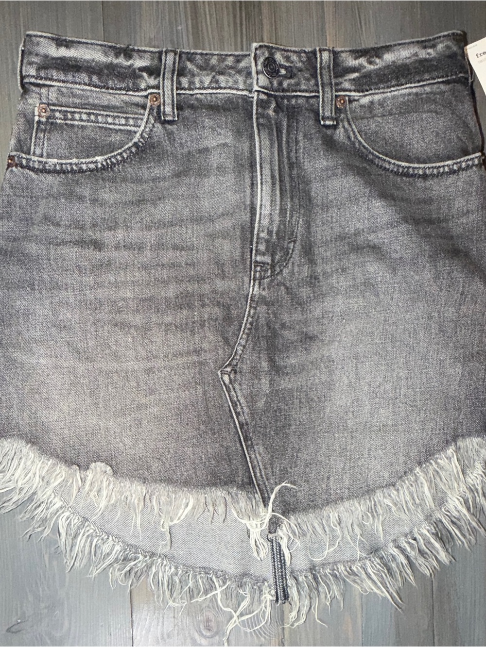 Free People Maverick Fringed Denim Mini Skirt